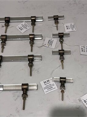 Hobby Lobby Clear Glass and Antique Brass-Tone Curtain Rod Holders